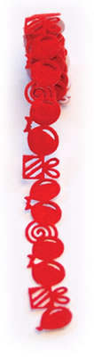Queen & Co - 0.75" Felt Fusion Roll - Balloons Red - 10x1yd lengths  (sold individually)