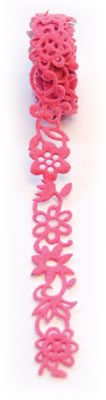 Queen & Co - 0.75" Felt Fusion Roll - Marys Flowers Pink - 10x1yd lengths  (sold individually)