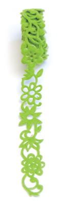 Queen & Co - 0.75" Felt Fusion Roll - Marys Flowers Lime Green - 10x1yd lengths  (sold individually)