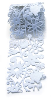 Queen & Co - 2.7" Felt Fusion Floral - White  (sold in 3's)