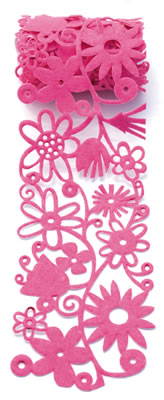 Queen & Co - 2.7" Felt Fusion Floral - Hot Pink  (sold in 3's)
