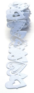 Queen & Co - 1.6" Felt Fusion Hearts - White  (sold in 3's)
