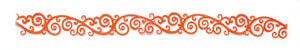 Queen & Co - Felt Fusion 1x11.5" self adhesive border - Classic Scroll Orange  (sold in 3's)