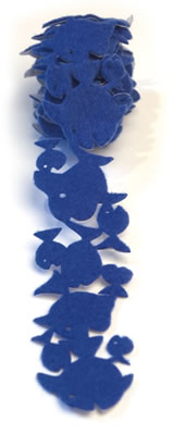 Queen & Co - 1.6" Felt Fusion - Fish Blue  (sold in 3's)