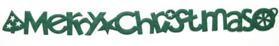 Queen & Co - Felt Fusion 1x11.5" self adhesive border - Merry Christmas Green  (sold in 3's)