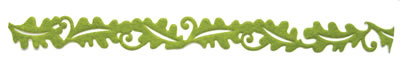 Queen & Co - Felt Fusion 1x11.5" self adhesive border - Leaves Green  (sold in 3's)