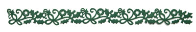 Queen & Co - Felt Fusion 1x11.5" self adhesive border - Christmas Bow Green  (sold in 3's)
