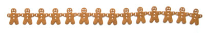 Queen & Co - Felt Fusion 1x11.5" self adhesive border - Gingerbread Man Brown  (sold in 3's)