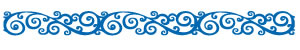 Queen & Co - Felt Fusion 1x11.5" self adhesive border - Classic Scroll Blue  (sold in 3's)