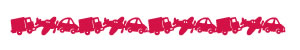 Queen & Co - Felt Fusion 1x11.5" self adhesive border - Vehicles Red  (sold in 3's)
