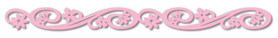 Queen & Co - Felt Fusion 1x11.5" self adhesive border - Floral Scroll Pink  (sold in 3's)