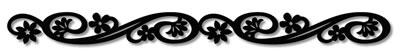 Queen & Co - Felt Fusion 1x11.5" self adhesive border - Floral Scroll Black  (sold in 3's)