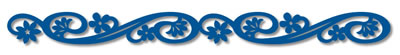 Queen & Co - Felt Fusion 1x11.5" self adhesive border - Floral Scroll Blue  (sold in 3's)