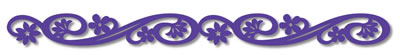 Queen & Co - Felt Fusion 1x11.5" self adhesive border - Floral Scroll Purple  (sold in 3's)