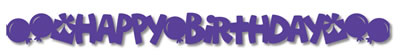 Queen & Co - Felt Fusion 1x11.5" self adhesive border - Happy Birthday Purple  (sold in 3's)