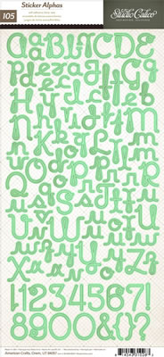 Studio Calico - Abroad 6x12 Alpha Stickers -  Addy - Teal  (sold in 3's)
