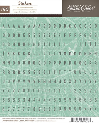 Studio Calico - Abroad - 6x7 Mini Alpha Stickers - Aqua  (sold in 3's)
