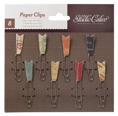 Studio Calico - Abroad - Paper Clips - Fabric  (sold in 3's)