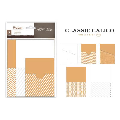 Studio Calico - Handbook - Stitched Pockets - Classic Calico 3  (sold in 3's)