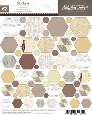Studio Calico - Classic Calico 3 - 6x7 Hexagons Stickers  (sold in 3's)