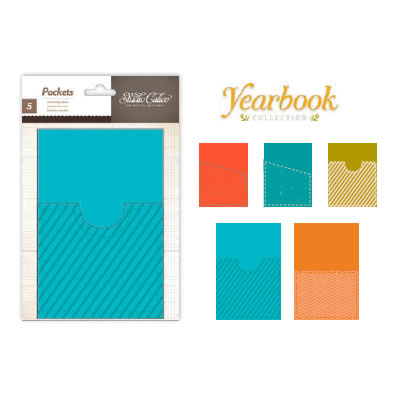 Studio Calico - Yearbook - Stitched Pockets for Handbook  (sold in 3's)