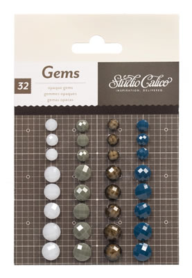 Studio Calico - Darling Dear - Opaque Gems - Shades of Grey  (sold in 3's)