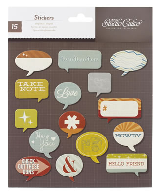 Studio Calico - Darling Dear - Printed Chipboard Stickers - Speech Bubbles  (sold in 3's)