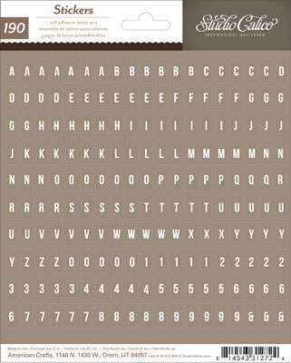 Studio Calico - Sundrifter - Tiny Alpha Stickers - Brown  (sold in 6's)