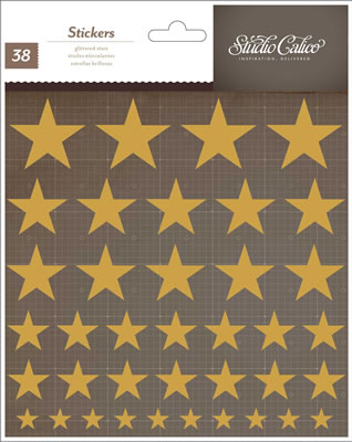 Studio Calico - Atlantic - Glittered Stickers - Stars  (sold in 3's)