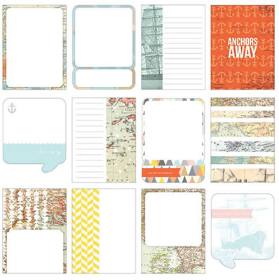 Studio Calico - Atlantic - Journal Cards  (sold in 3's)