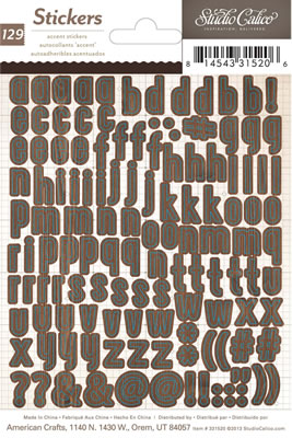 Studio Calico - Thataway - 4x6 Alpha Stickers - Woodgrain  (sold in 6's)