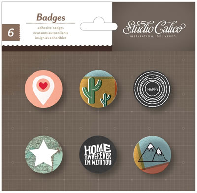 Studio Calico - Thataway - Adhesive Badges  (sold in 3's)