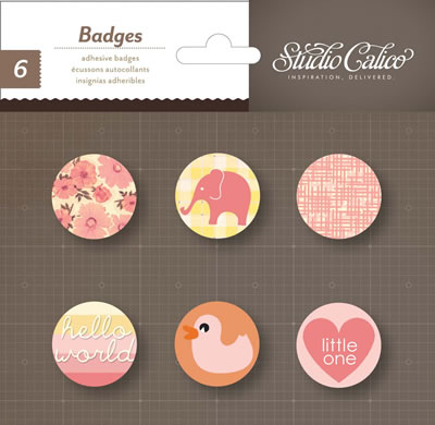 Studio Calico - Story Time - Adhesive Badges - Baby Girl  (sold in 3's)