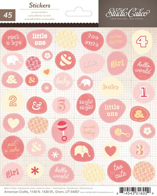 Studio Calico - Story Time - Accent Stickers - Baby Girl  (sold in 6's)