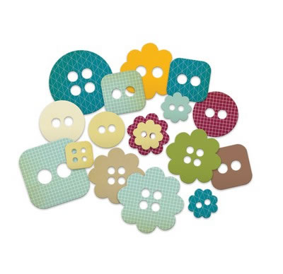 Studio Calico - Memoir - Chipboard Shapes - Buttons  (sold in 3's)
