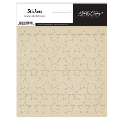 Studio Calico - Classic Calico - 6x7 Kraft Stickers - Stars  (sold in 3's)