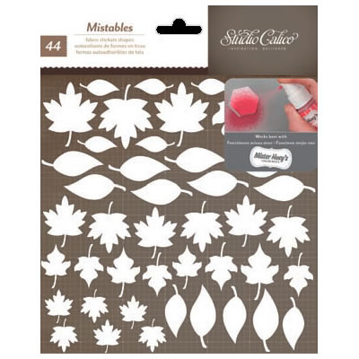 Studio Calico - Yearbook - Mistable Thicker Shapes - Leaves - White  (sold in 3's)