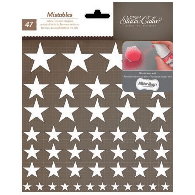 Studio Calico - Yearbook - Mistable Thicker Shapes - Stars - White  (sold in 3's)