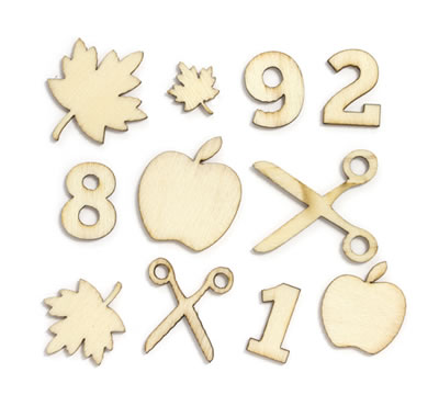 Studio Calico - Yearbook - Wood Veneer - School Icons  (sold in 3's)