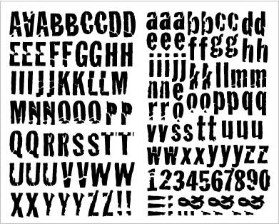 SEI - Black 1.25" Washed Out Letters  (sold in 3's)