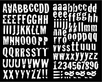 SEI - White 1.25" Washed Out Letters  (sold in 3's)
