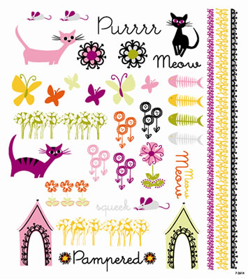 SEI - Kittys Place - Rub-ons  (sold in 3's)