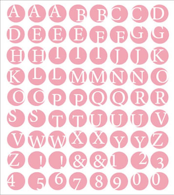 SEI - Pink Alphabet Rub-ons  (sold in 3's)