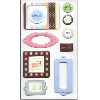 SEI - So Girly - Epoxy Stickers  (sold in 3's)