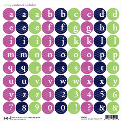 SEI - Spring - Alpha Cardstock Stickers  (pack of 5)