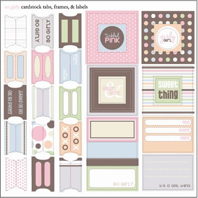 SEI - So Girly - Cardstock Tabs & Frames  (pack of 5)