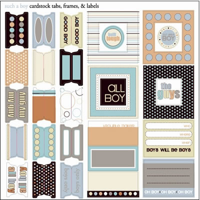 SEI - Such a Boy - Cardstock Tabs & Frames  (pack of 5)