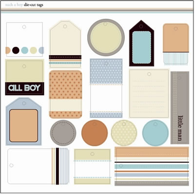 SEI - Such a Boy - Die Cut Tags  (pack of 5)
