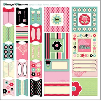 SEI - Penelope - Cardstock Tabs & Frames  (pack of 5)