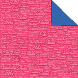 SEI - Ski & Skate Text/Blue 12x12 double-sided cardstock  (pack of 10)